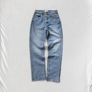 PacSun Stretch Dad Medium Blue High-Waisted Rise Straight Jeans, Women’s 26”